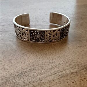 Lois Hill Silver Tone Polished Cuff Bracelet